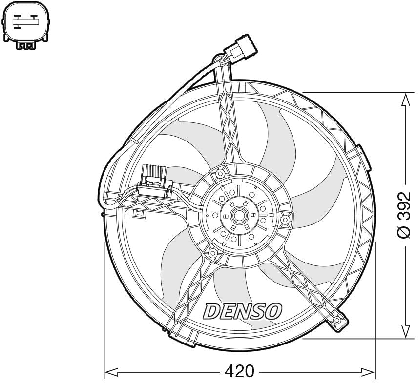 Denso Radiator Cooling Fan DER05009