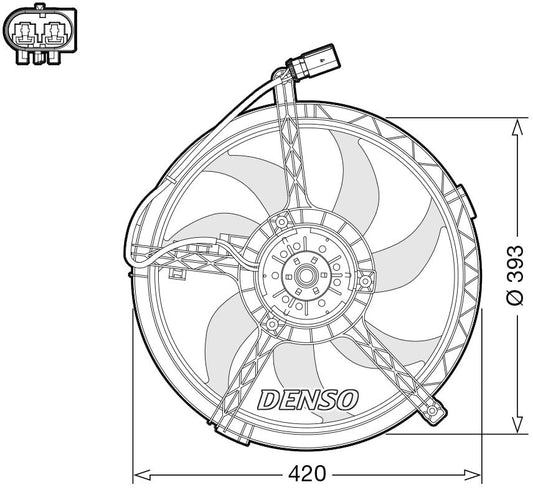 Denso Radiator Cooling Fan DER05010