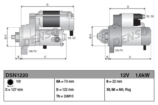 Denso Starter Motor DSN1220