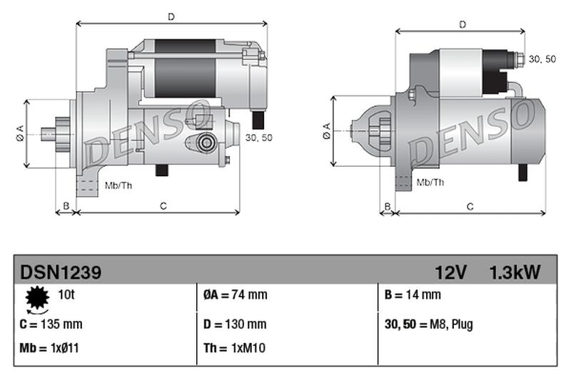 Denso Starter Motor DSN1239