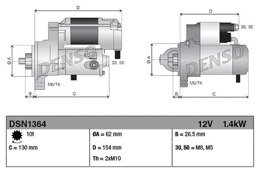 Denso Starter Motor DSN1364