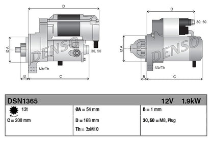 Denso Starter Motor DSN1365