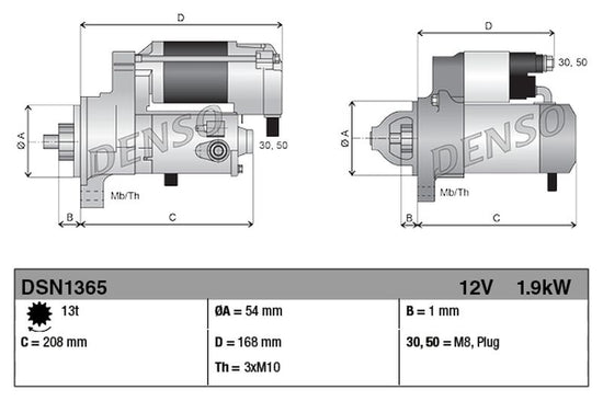 Denso Starter Motor DSN1365