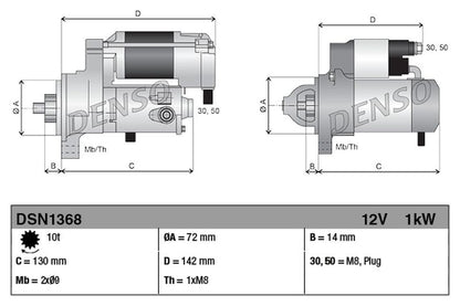 Denso Starter Motor DSN1368