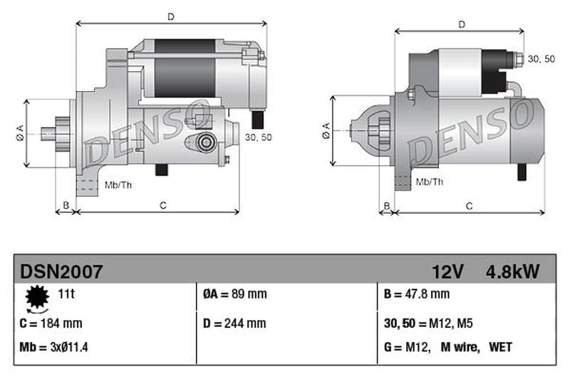 Denso Starter Motor DSN2007