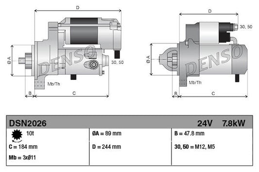 Denso Starter Motor DSN2026