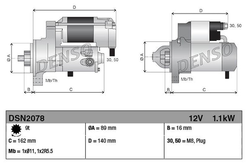 Denso Starter Motor DSN2078