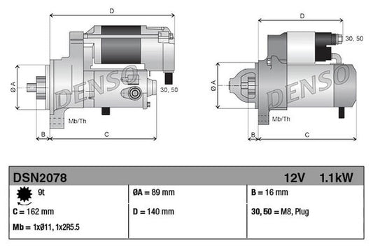 Denso Starter Motor DSN2078