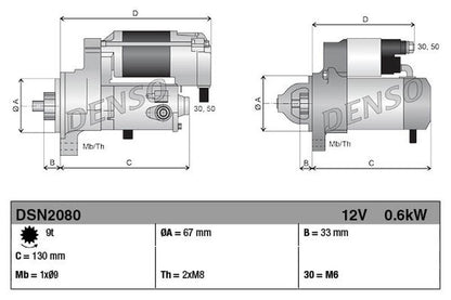 Denso Starter Motor DSN2080