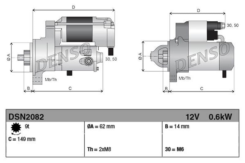 Denso Starter Motor DSN2082