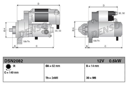 Denso Starter Motor DSN2082