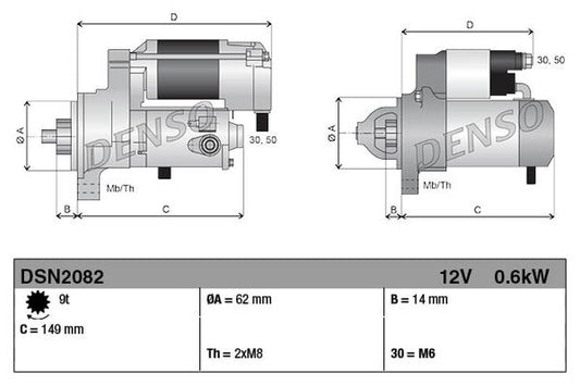 Denso Starter Motor DSN2082
