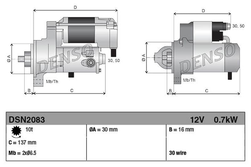 Denso Starter Motor DSN2083
