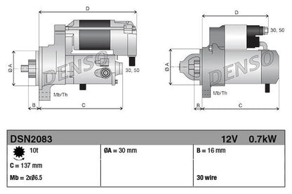 Denso Starter Motor DSN2083