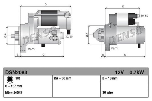 Denso Starter Motor DSN2083