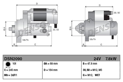 Denso Starter Motor DSN2090