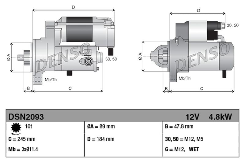 Denso Starter Motor DSN2093