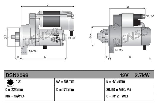 Denso Starter Motor DSN2098