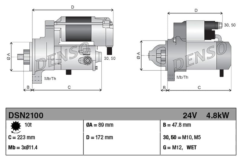 Denso Starter Motor DSN2100