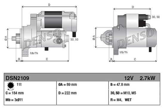 Denso Starter Motor DSN2109