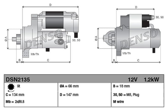 Denso Starter Motor DSN2135