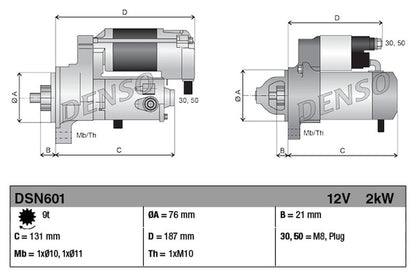 Denso Starter Motor DSN601