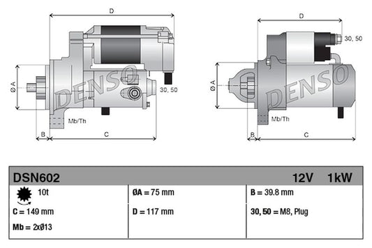 Denso Starter Motor DSN602