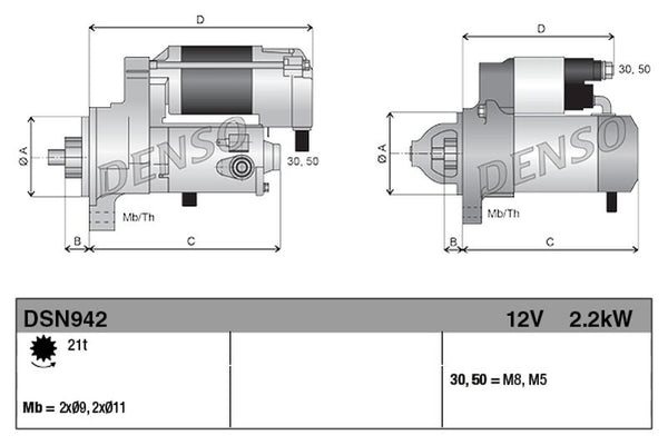 Denso Starter Motor DSN942