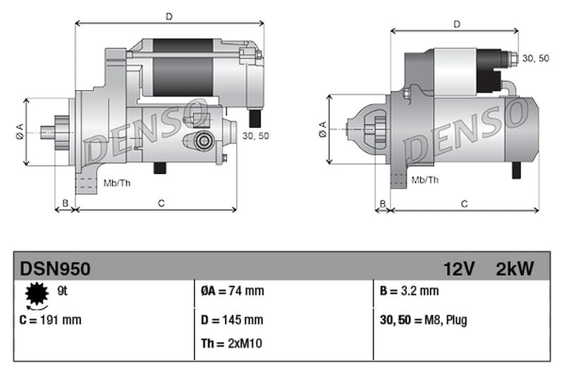 Denso Starter Motor DSN950