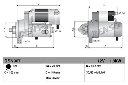 Denso Starter Motor DSN967