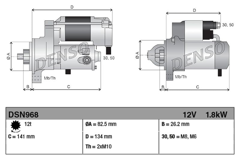 Denso Starter Motor DSN968