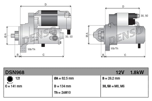 Denso Starter Motor DSN968