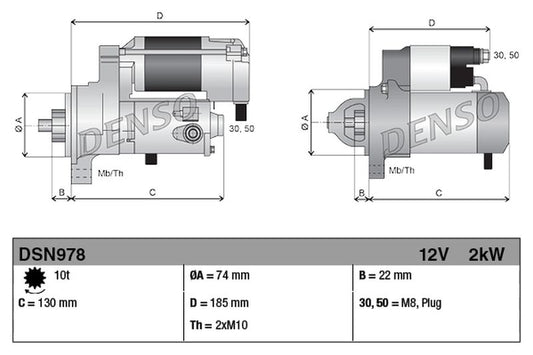 Denso Starter Motor DSN978